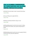 COSC 325 PLUMBING COMPREHENSIVE&NewLine;TEST PAPER QUESTIONS AND SOLUTIONS&NewLine;VERIFIED PREPARATION MATERIAL
