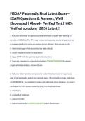 FISDAP Paramedic Final Latest Exam &ndash; &NewLine;EXAM Questions & Answers&comma; Well &NewLine;Elaborated &vert; Already Verified Test &vert;100&percnt; &NewLine;Verified solutions &vert;2026 Latest&excl;&excl; 