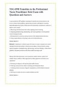 NSG 6998 Transition to the Professional Nurse Practitioner Role Exam with Questions and Answers