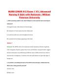 NUR612&sol;NUR612 Exam 1 V3 &vert; Advance &NewLine;Pharmacology Q&A with Rationale &vert; &NewLine;William Paterson University