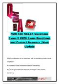 NUR 430 NCLEX Exam 2 Practice Questions & Answers &vert; NUR 430 &vert; 300&plus; Questions &vert; ARDS&comma; Mechanical Ventilation&comma; Pulmonary Embolism&comma; ABG Interpretation & Critical Care Nursing