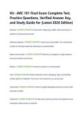 KU -JMC 101 Final Exam Complete Test&comma; &NewLine;Practice Questions&comma; Verified Answer Key&comma; &NewLine;and Study Guide for &lpar;Latest 2026 Edition&rpar;