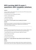 NYU nursing A&E III exam 1 questions with complete solutions