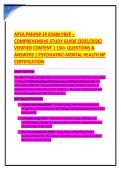 APEA PMHNP 3P EXAM PREP &ndash;  &NewLine;COMPREHENSIVE STUDY GUIDE &lpar;2025&sol;2026&rpar;  &NewLine;VERIFIED CONTENT &vert; 150&plus; QUESTIONS &  &NewLine;ANSWERS &vert; PSYCHIATRIC-MENTAL HEALTH NP  &NewLine;CERTIFICATION  