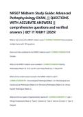 NR507 Midterm Study Guide&colon; Advanced &NewLine;Pathophysiology EXAM&comma; &vert;&vert; QUESTIONS &NewLine;WITH ACCURATE ANSWERS &vert;&vert; &NewLine;comprehensive questions and verified &NewLine;answers &vert; GET IT RIGHT &vert;2026&excl;