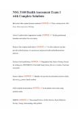 NSG 3160 Health Assessment Exam 1 with Complete Solutions