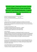 NUR 202 Exam 3 Maternal-Newborn Nursing Review Official Practice Exam Actual Exam 2026&sol;2027 with Detailed Rationales &vert; Complete Exam-Style Questions &vert; Pass Guaranteed &ndash; A&plus; Graded&NewLine;&NewLine;