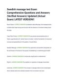 Swedish massage test Exam &NewLine;Comprehensive Questions and Answers &NewLine;&lpar;Verified Answers&rpar; Updated &lpar;Actual &NewLine;Exam&rpar; LATEST VERSION&excl;&excl;
