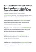 TCFP Hazmat Operations Questions Exam &NewLine;Questions and answers with verified &NewLine;Answers &lpar;Latest Update 2026&rpar; UPDATE&excl;&excl; 