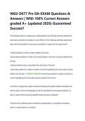 WGU D677 Pre OA-EXAM Questions & &NewLine;Answers &vert; With 100&percnt; Correct Answers &NewLine;graded A&plus; &lpar;updated 2026&rpar; Guaranteed &NewLine;Success&excl;&excl; 