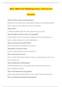 BIOL 1000 Final EXAM Questions and Correct &NewLine;Answers 