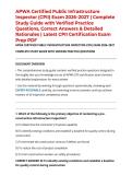 APWA Certified Public Infrastructure Inspector &lpar;CPII&rpar; Exam 2026&ndash;2027 &vert; Complete Study Guide with Verified Practice Questions&comma; Correct Answers & Detailed Rationales &vert; Latest CPII Certification Exam Prep PDF