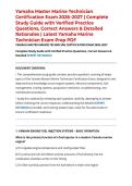 Yamaha Master Marine Technician Certification Exam 2026&ndash;2027 &vert; Complete Study Guide with Verified Practice Questions&comma; Correct Answers & Detailed Rationales &vert; Latest Yamaha Marine Technician Exam Prep PDF
