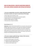 NUR 176 FINAL EXAM REVIEW - PRACTICE QUESTIONS COMPLETE WITH 100&percnt; VERIFIED ANSWERS AND DETAILED RATIONALES 2026&sol;2027