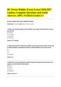 BC Owner Builder Exam &lpar;Latest 2026&sol;2027 Update&rpar; Complete Questions and Guide Answers&comma; 100&percnt; Verified Graded A&plus;&NewLine;
