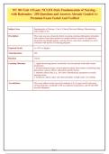 NU 301 Unit 4 Exam&colon; NCLEX-Style Fundamentals of Nursing &NewLine;with Rationales - 250 Questions and Answers Already Graded A&plus;&NewLine;Premium Exam Tested And Verified