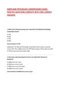 MARYLAND PSYCHOLOGY JURISPRUDENCE EXAM - PRACTICE QUESTIONS COMPLETE WITH 100&percnt; CORRECT ANSWERS 2026&sol;2027