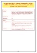 NU 301 Unit 6 Exam&colon; Fundamentals of Nursing Practice - 250 NCLEX Questions with Rationales