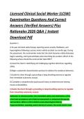 Licensed Clinical Social Worker &lpar;LCSW&rpar; &NewLine;Examination Questions And Correct &NewLine;Answers &lpar;Verified Answers&rpar; Plus &NewLine;Rationales 2026 Q&A &vert; Instant &NewLine;Download Pdf 