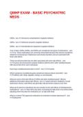 QMHP EXAM - BASIC PSYCHIATRIC MEDS