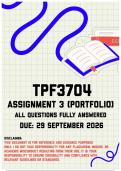 TPF3704 Assignment 3 &lpar;Portfolio&rpar; MEMO &vert; Due 29 September 2026