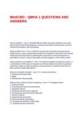 MHACBO - QMHA 1 QUESTIONS AND ANSWERS