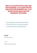 WGU C723 Quantitative Analysis for Business Study Guide 2025&sol; 2026 &vert; Practice Questions and Key Concepts