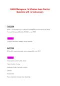 NAMS Menopause Certification Exam Practice Questions 2025&sol; 2026 &vert; Correct Answers Study Guide