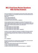 MS 2 Final Exam Review Questions With Verified Answers