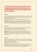 VATI RN Maternal Newborn Assessment Exam 2026&sol;2027 - Complete Questions with Verified Answers & Detailed Rationales &vert; Latest Update &vert; Graded A&plus;