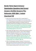 Border Patrol Agent Entrance &NewLine;Examination Questions And Correct &NewLine;Answers &lpar;Verified Answers&rpar; Plus &NewLine;Rationales 2026 Q&A &vert; Instant &NewLine;Download Pdf 