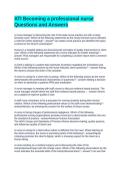 ATI Becoming a professional nurse Questions and Answers