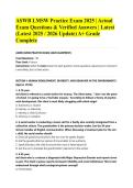 ASWB LMSW Practice Exam 2025 &vert; Actual Exam Questions & Verified Answers &vert; Latest &lpar;Latest 2025 &sol; 2026 Update&rpar; A&plus; Grade Complete&NewLine;