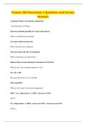 Finance 201 Brau Exam 1 Questions and Correct &NewLine;Answers 