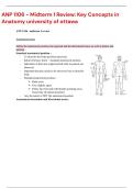 ANP 1106 - Midterm 1 Review&colon; Key Concepts in Anatomy university of ottawa