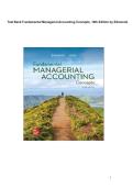 Fundamental Managerial Accounting Concepts 10th Edition Test Bank 2025&sol; 2026 &vert; Practice Questions and Answers