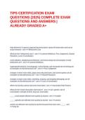 TIPS CERTIFICATION EXAM QUESTIONS