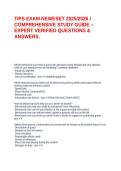 TIPS EXAM NEWESET 2025&sol;2026 &sol; COMPREHENSIVE STUDY GUIDE &ndash; EXPERT VERIFIED QUESTIONS & ANSWERS&period;