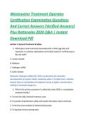 Wastewater Treatment Operator &NewLine;Certification Examination Questions &NewLine;And Correct Answers &lpar;Verified Answers&rpar; &NewLine;Plus Rationales 2026 Q&A &vert; Instant &NewLine;Download Pdf