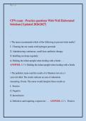 CPN exam - Practice questions With Well Elaborated &NewLine;Solutions&vert; Updated 2026&sol;2027&vert;