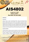 AIS4802 Assignment 2 &lpar;COMPLETE ANSWERS&rpar; 2026 - DUE 30 June 2026