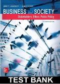 Business and Society - Stakeholders Ethics Public Policy 15th Edition Lawrence Test Bank