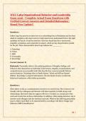 WGU C484 Organizational Behavior and Leadership Exam 2026 - Complete Actual Exam Questions with Verified Answers & Detailed Rationales &vert; Latest Update &vert; Graded A&plus;