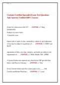 Customs Certified Specialist Exam Test Questions &NewLine;And Answers Verified 100&percnt; Correct