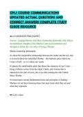 CPLS COURSE COMMUNICATIONS&NewLine;UPDATED ACTUAL QUESTIONS AND&NewLine;CORRECT ANSWERS COMPLETE STUDY&NewLine;GUIDE RESOURCE