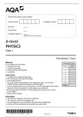 AQA A LEVEL PHYSICS PAPER 1