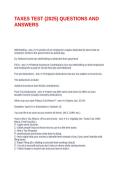 TAXES TEST &lpar;2025&rpar; QUESTIONS AND ANSWERS