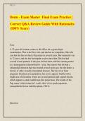 Derm - Exam Master  Final Exam Practice &vert;  &NewLine;Correct Q&A Review Guide With Rationales &NewLine;&lpar;100&percnt; Score&rpar;  