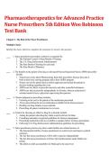 Pharmacotherapeutics for Advanced Practice Nurse Prescribers 5th Edition Woo & Robinson Comprehensive Advanced Pharmacology Test Bank NP Prescribing Exam Prep Guide 2025&sol; 2026 100&percnt; Verified with Correct Questions and Answers