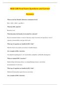 MCB 100 Final Exam Questions and Correct &NewLine;Answers 